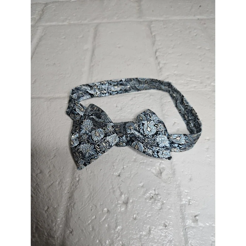 Molly Rodgers Men's Blue Paisley‎ Bow Tie Adjustable
